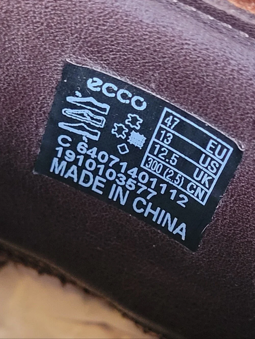Mens ECCO Brown Leather Lace Up Dress Shoes - Euro 47 - US Size 13